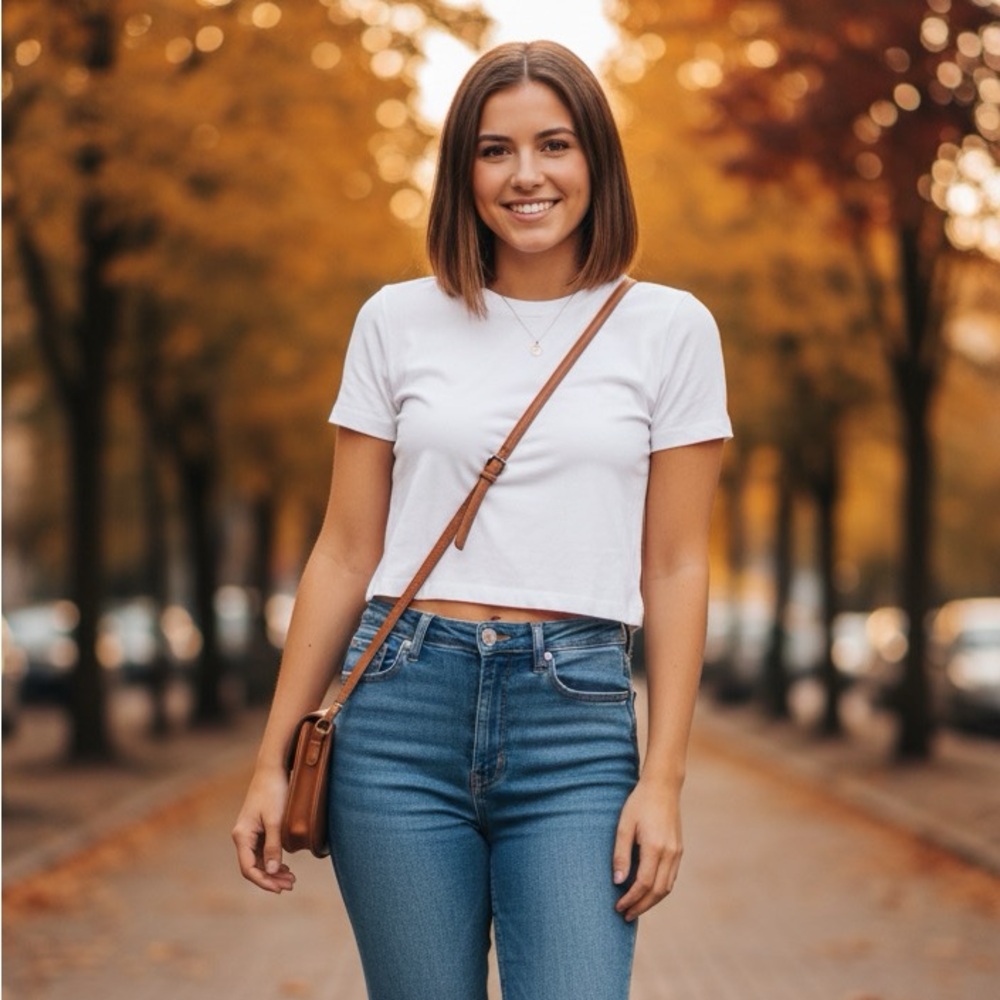 fab'rik White Short Sleeve Tee